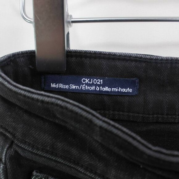 Calvin Klein Jeans Womens Slim Skinny Denim Black Pockets Mid Rise - Picture 7 of 10